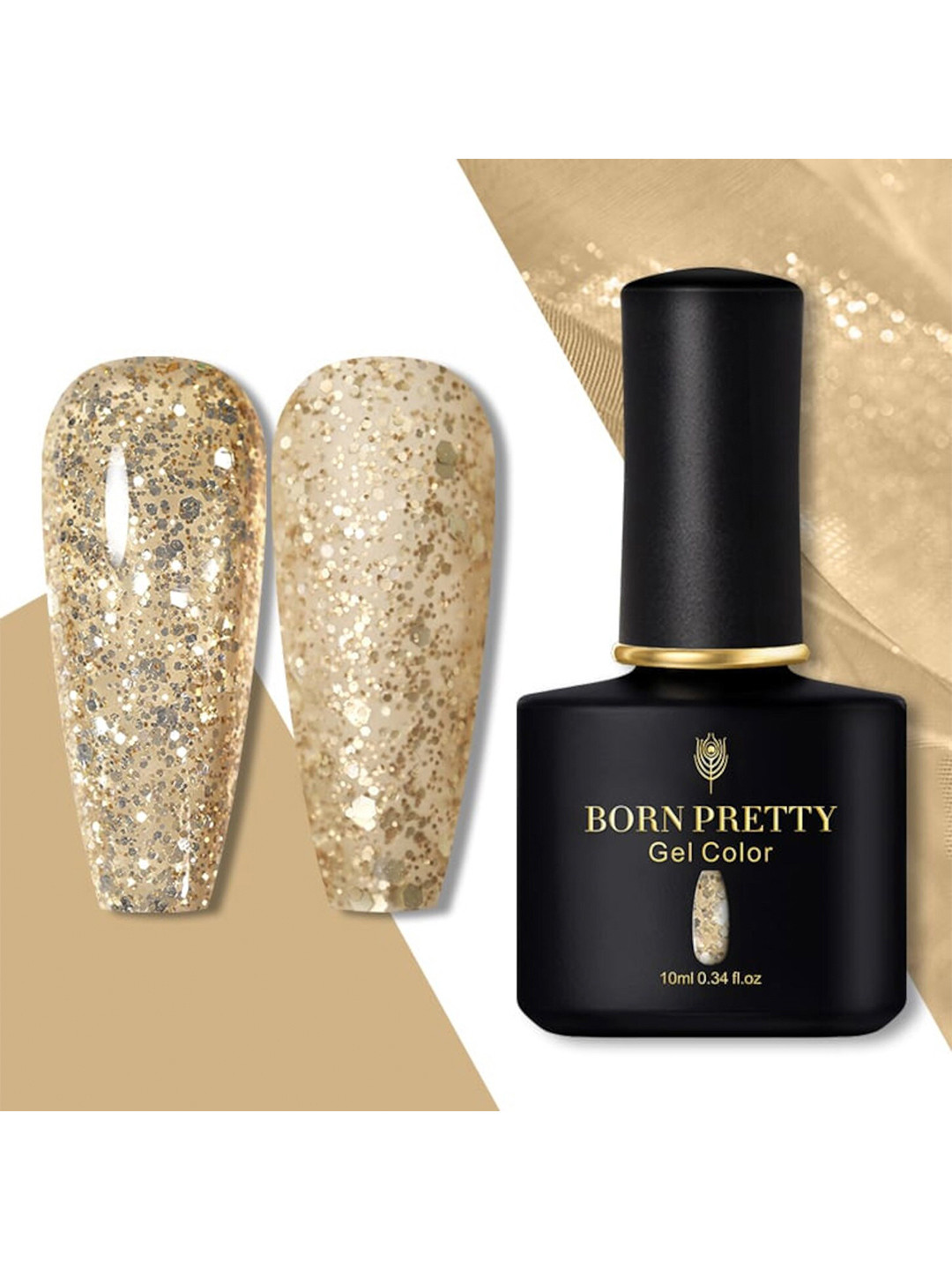 BORN PRETTY Black Spar Series UV-LED Soak-Off Gel Nail Polish - BP10