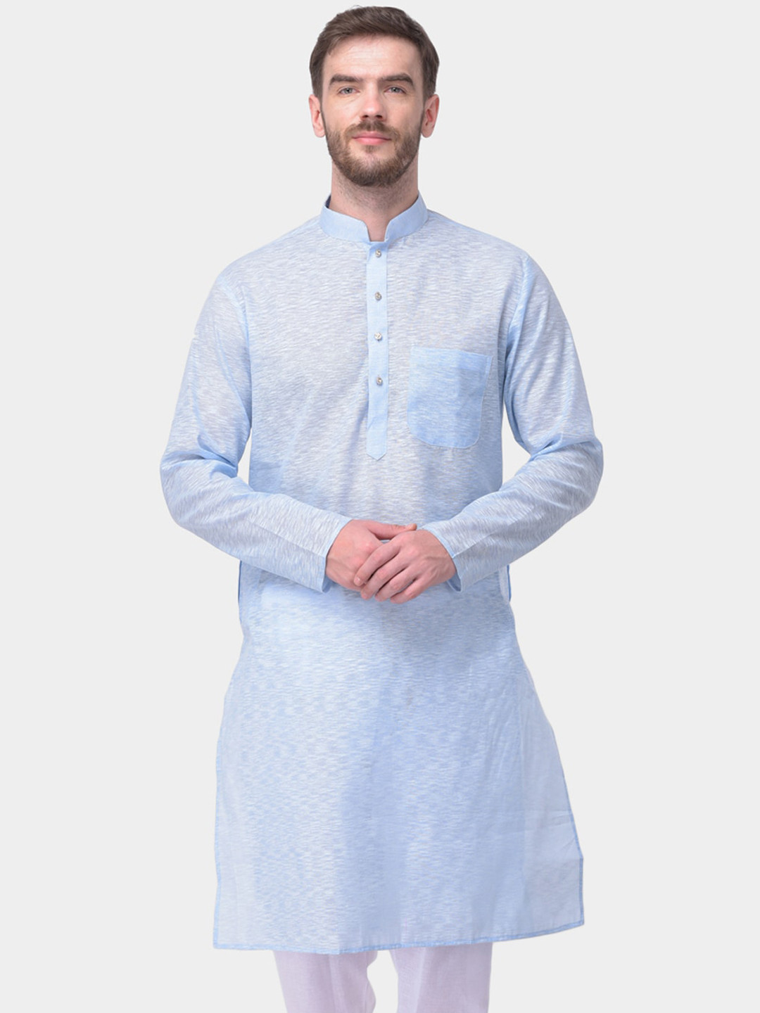 SG LEMAN Men Violet Cotton Kurta