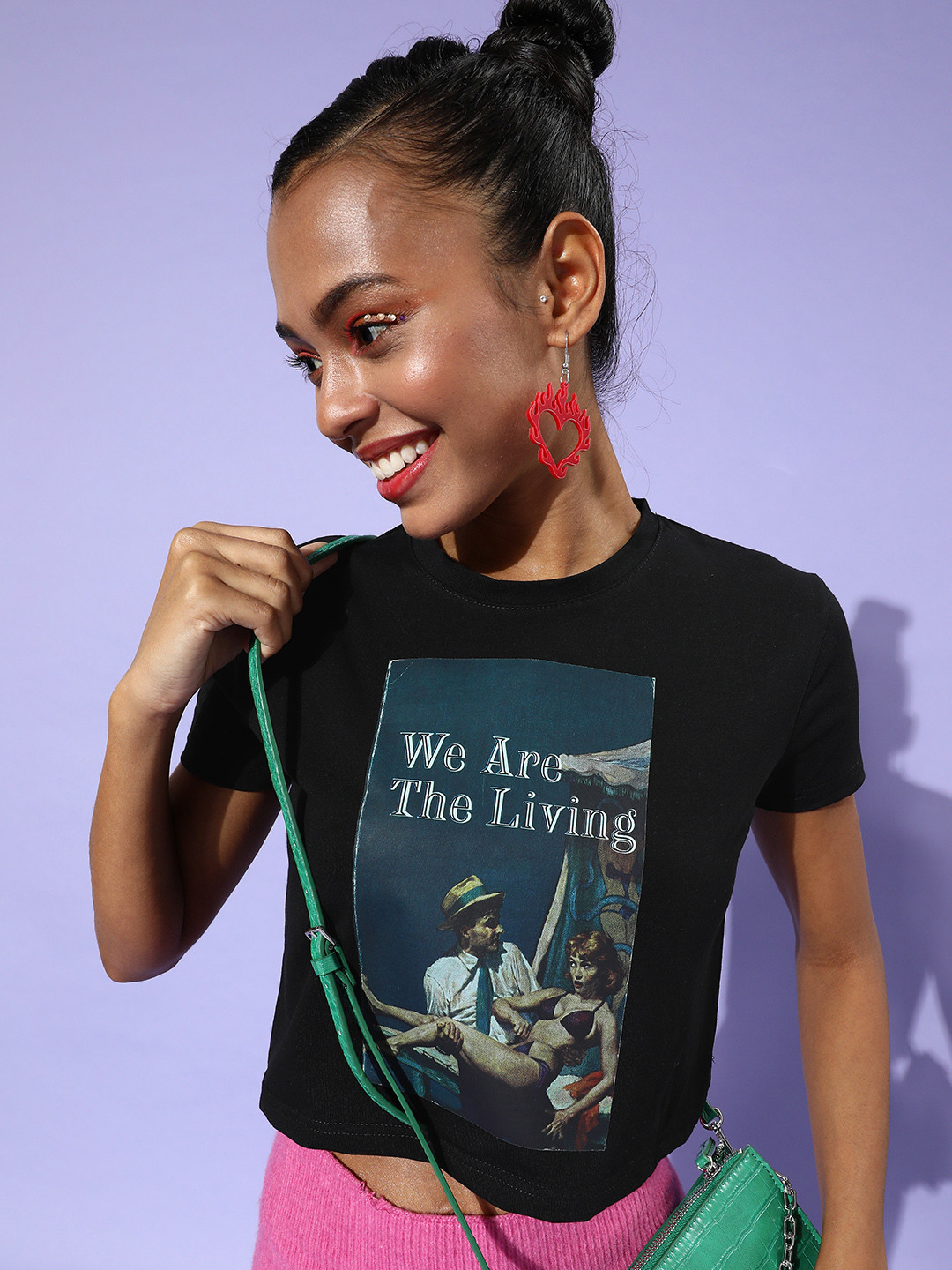 HERSHEINBOX Stylish Black Graphic Baby Tee