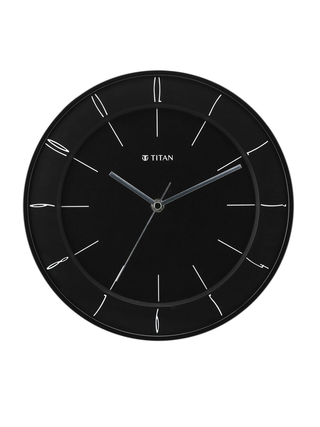 Titan Black Solid Contemporary Analogue Wall Clock