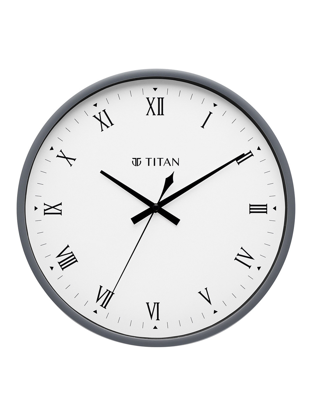Titan Grey & White Analogue Contemporary Wall Clock
