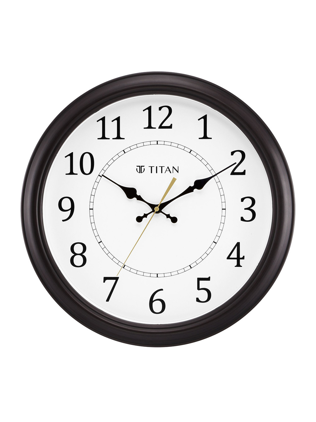 Titan Brown Plastic Large Display Round Battery Analogue Wall Clock-42cm