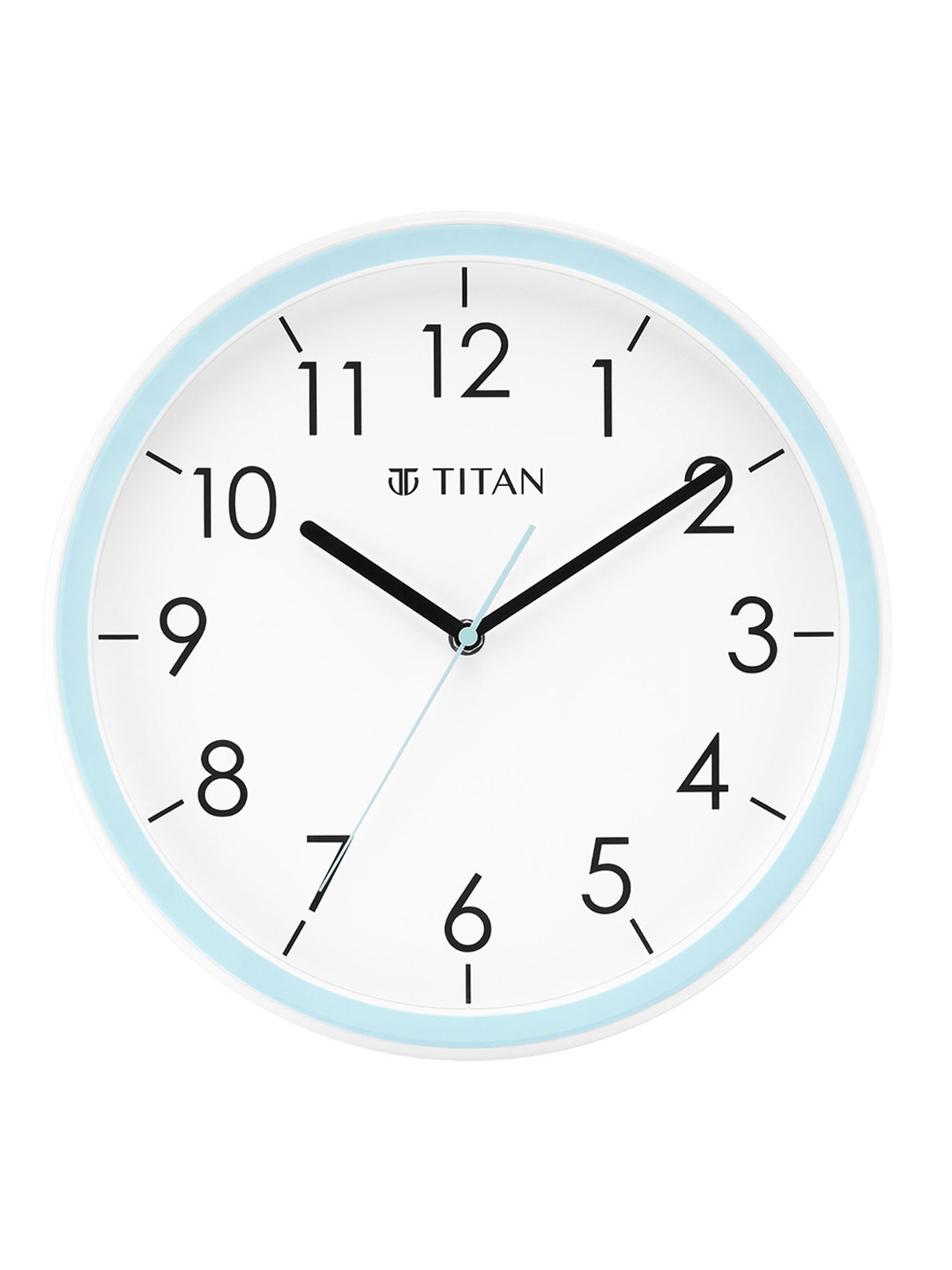 Titan Blue Plastic Large Display Round Battery Analogue Wall Clock-32.5cm