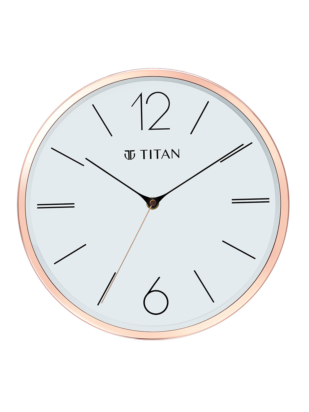 Titan Rose Gold & White Printed Analogue Contemporary Wall Clock