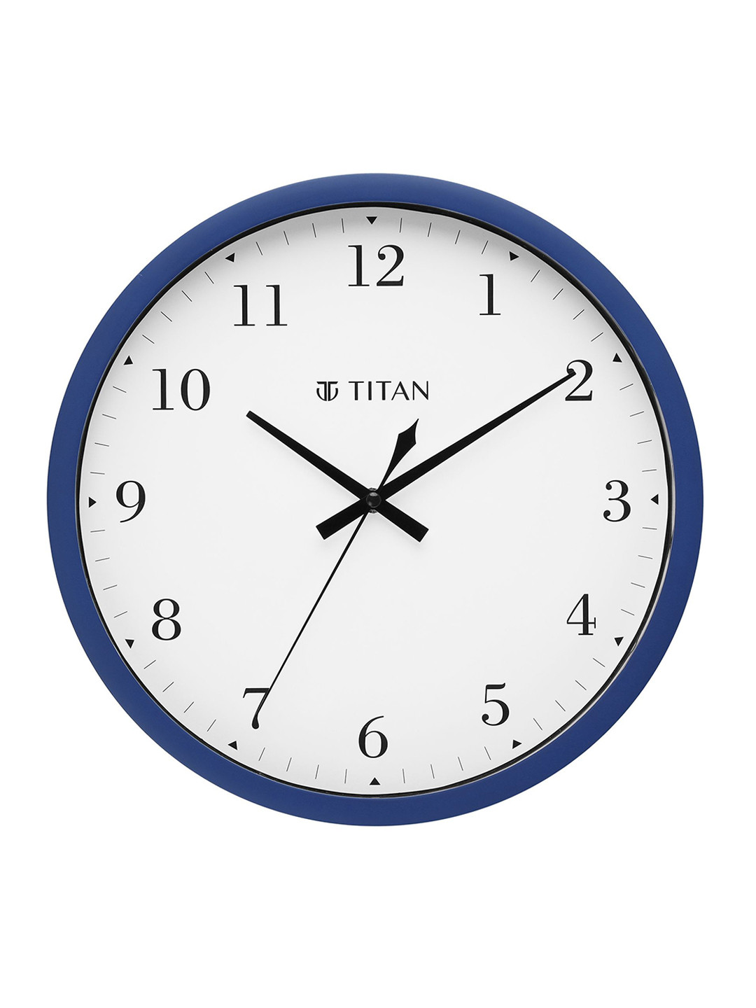 Titan Blue & White Solid Contemporary Analogue Wall Clock