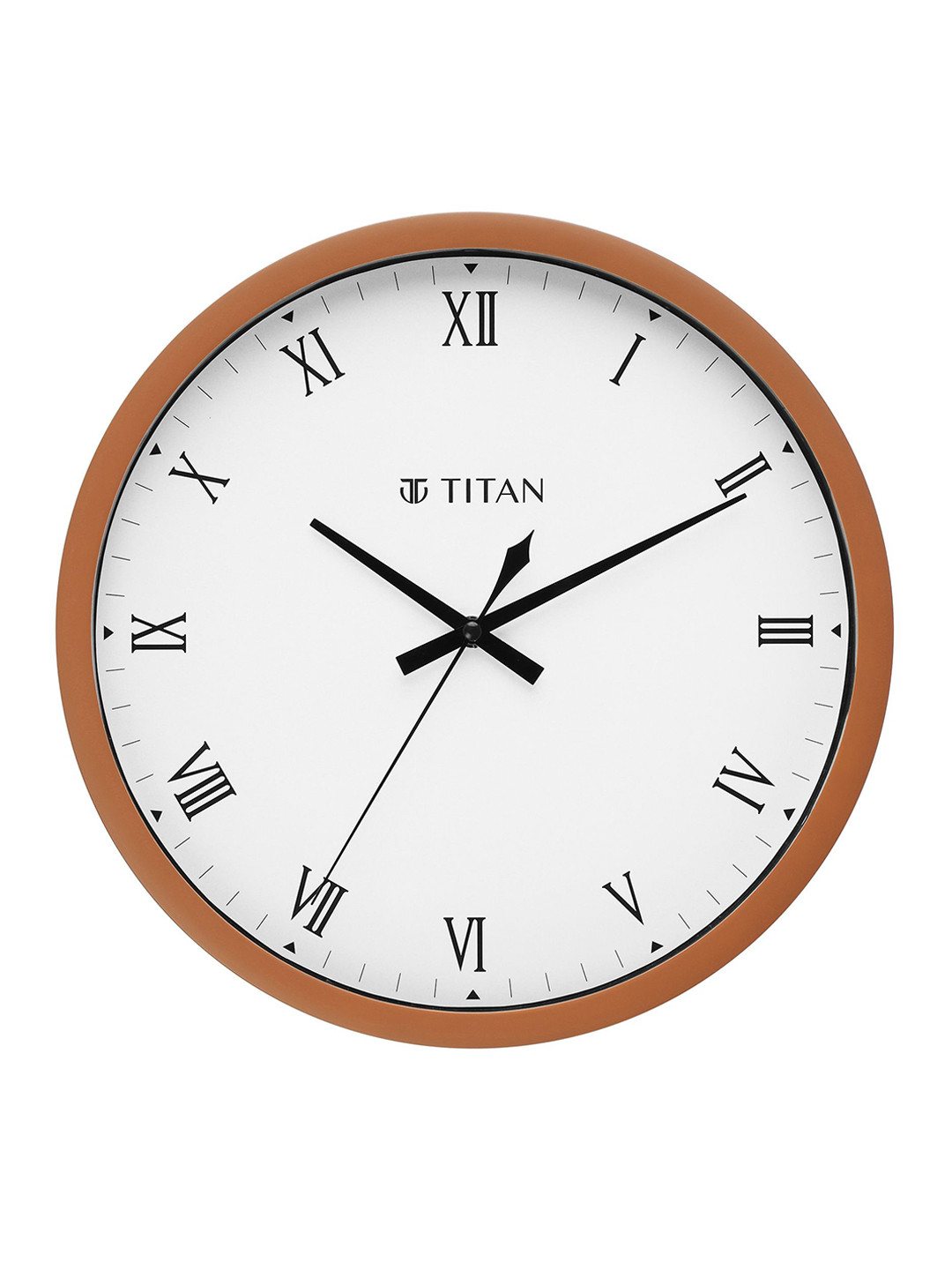 Titan Brown & White Silent Analogue Contemporary Wall Clock