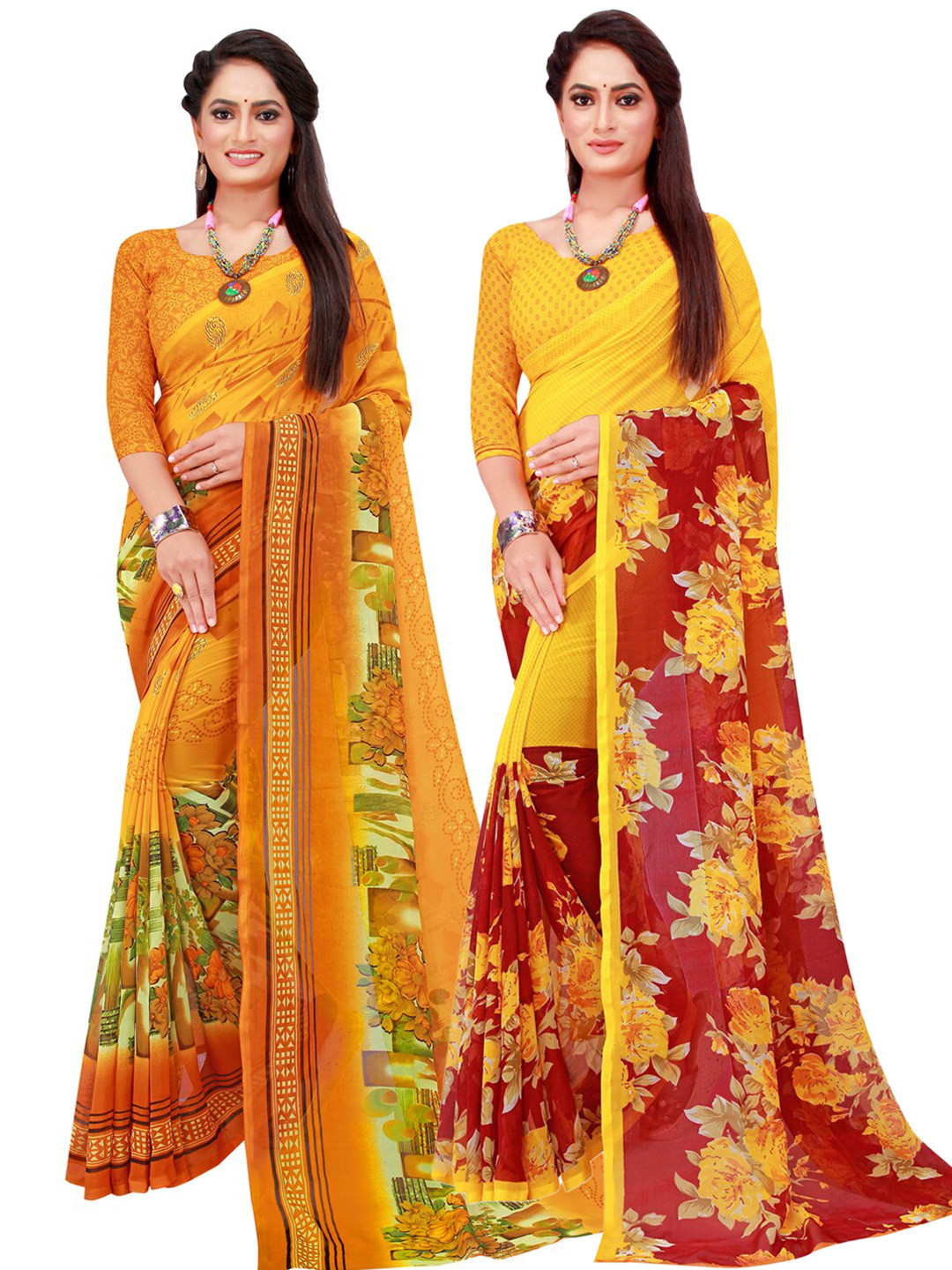 Florence Women Maroon Sarees