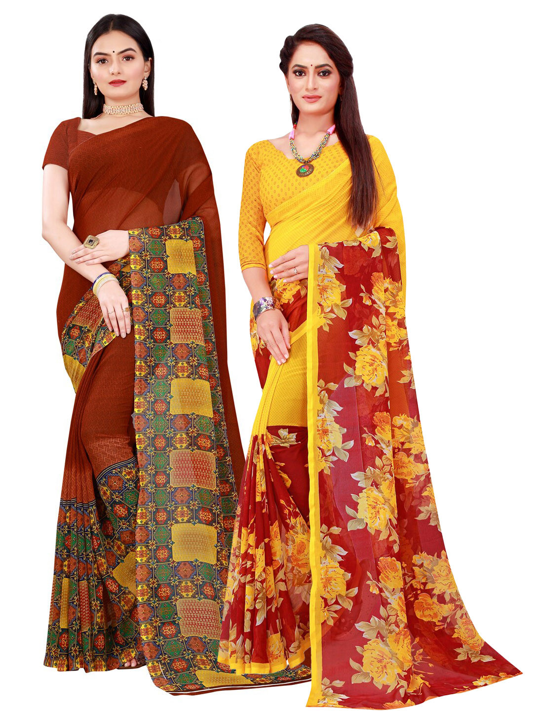 Florence Women Maroon Sarees