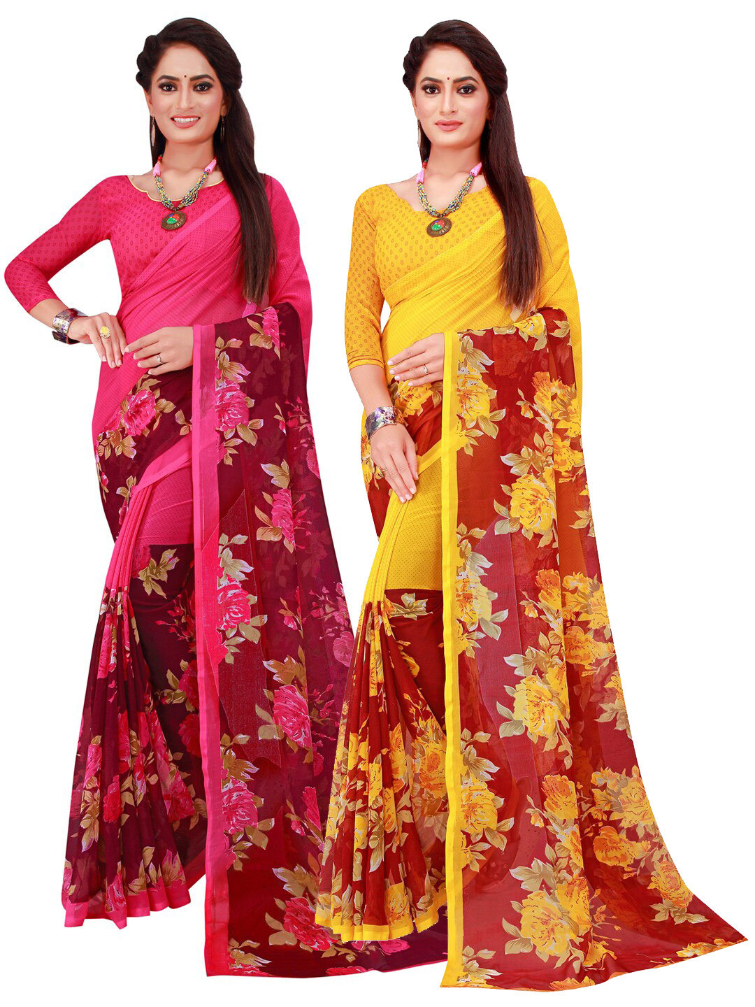 Florence Women Maroon Sarees