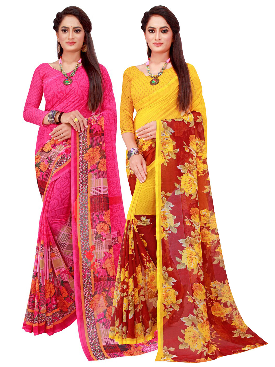 Florence Women Magenta Sarees