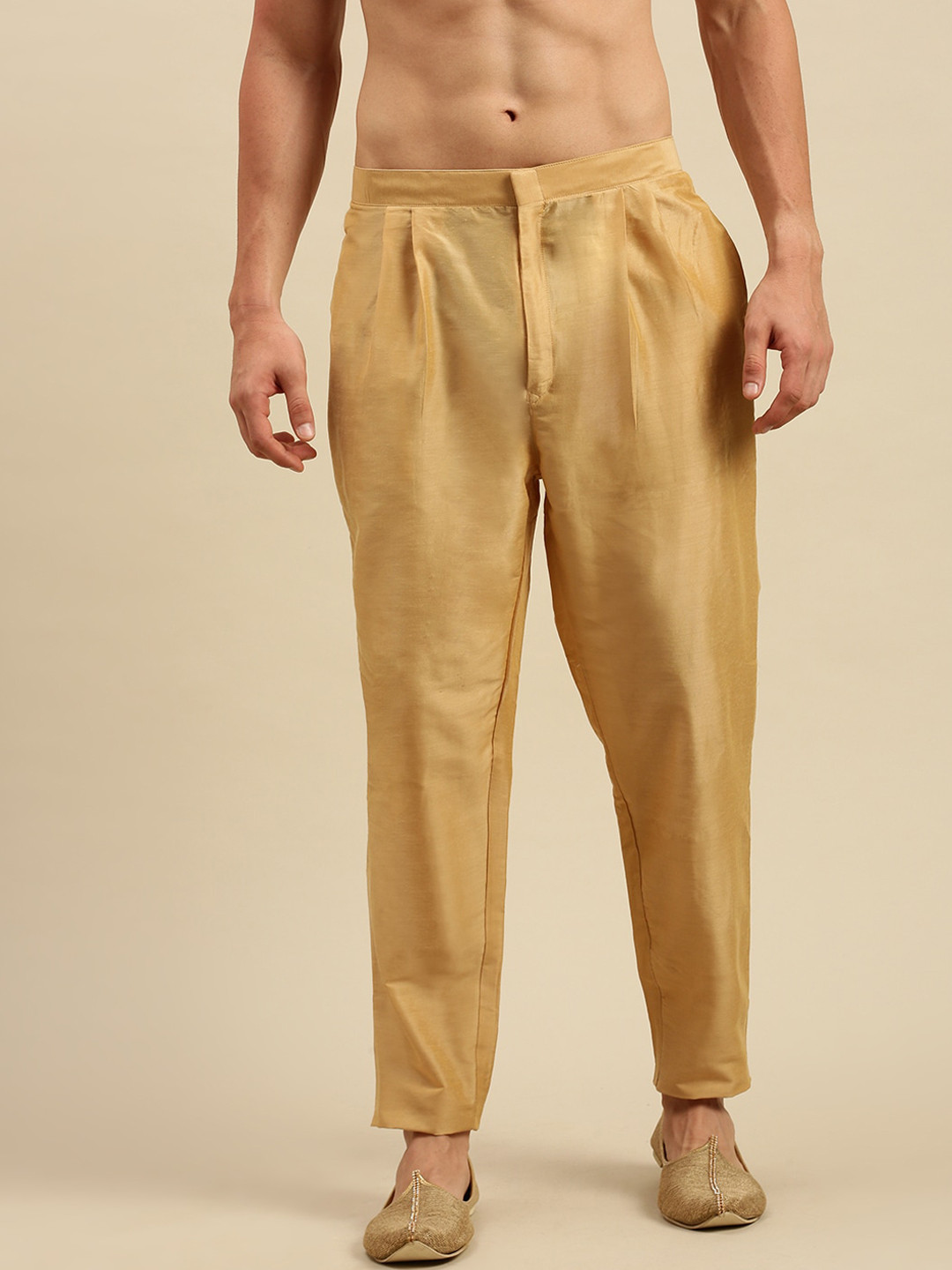 Here&Now X Sanwara  Men Beige Solid Pyjama