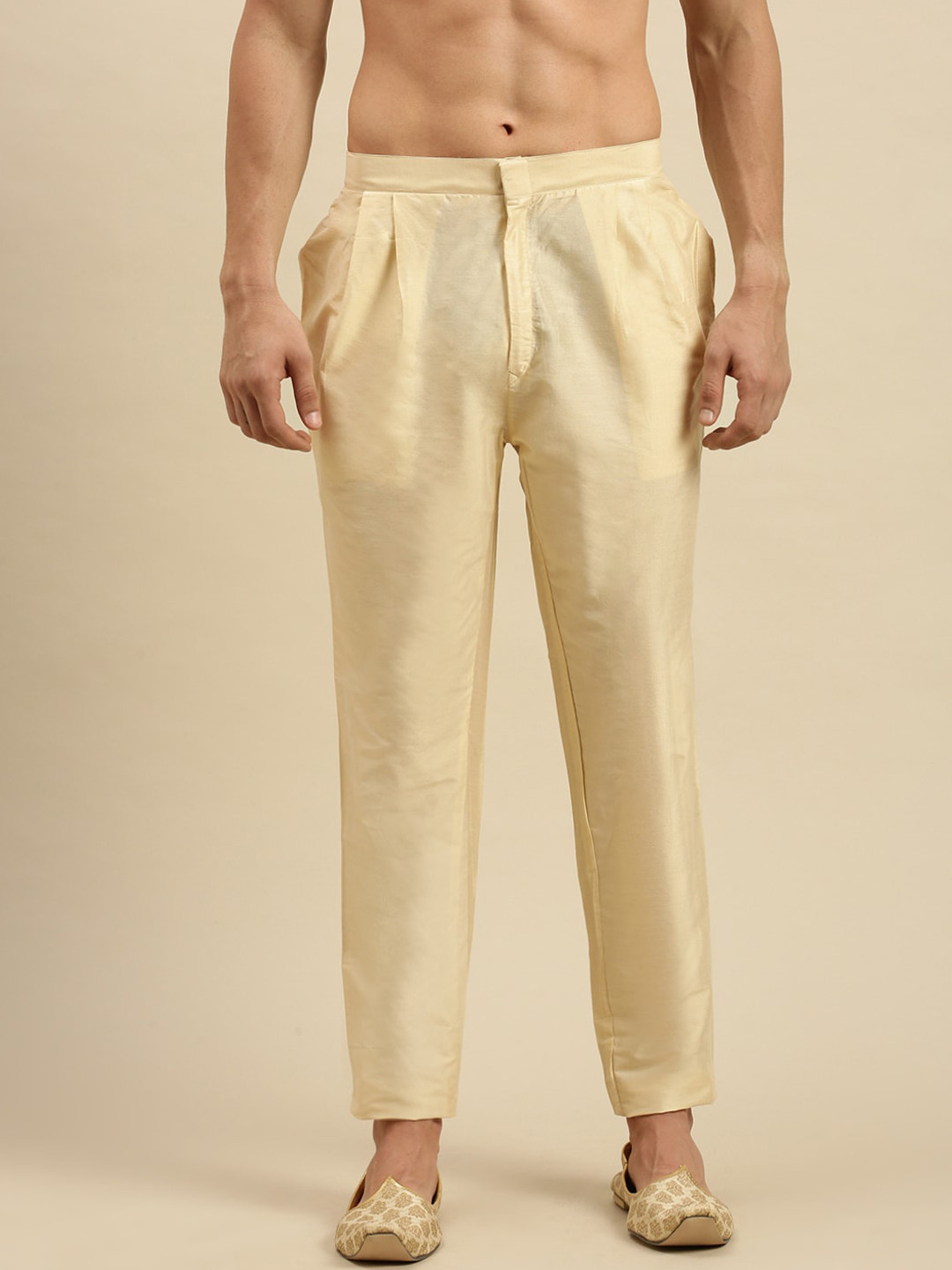 Sanwara Men Beige Solid Ethnic Pyjamas
