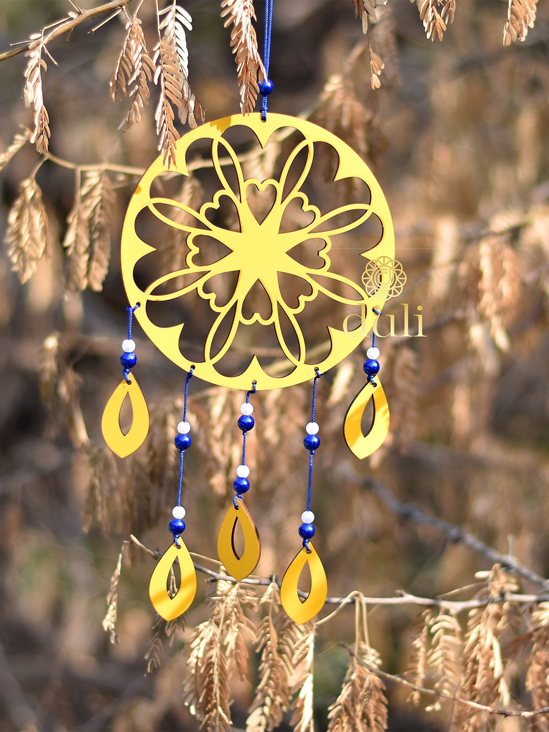 DULI Yellow Solid Dream Catcher Windchimes