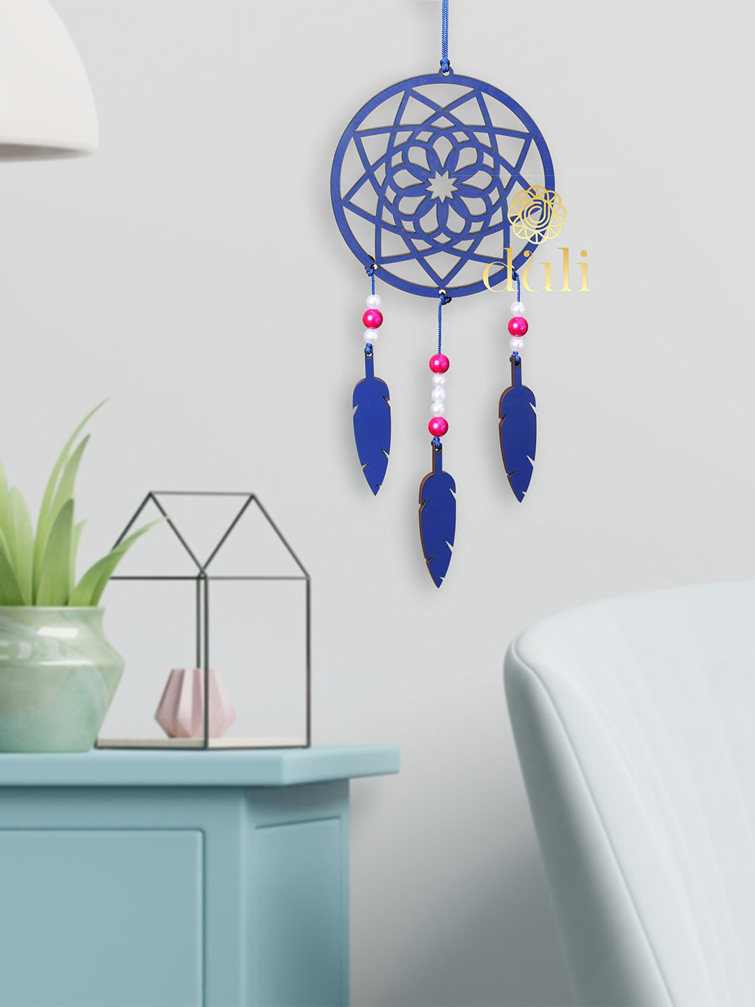 DULI Blue Dream Catcher Car Hanging Windchime