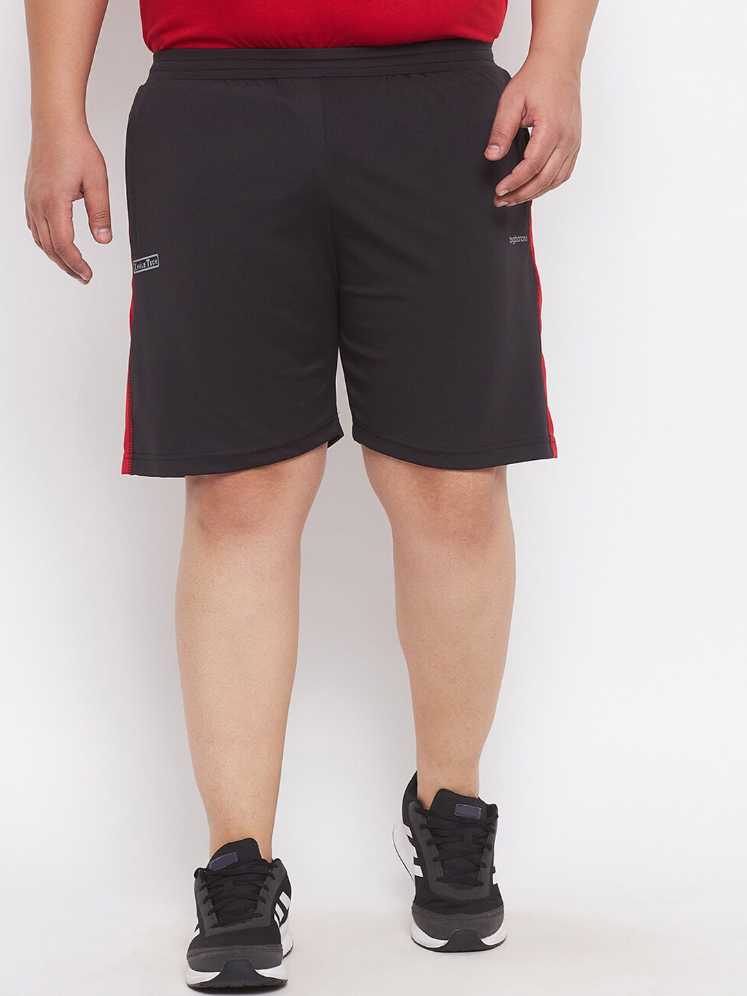 bigbanana Men Plus Size Black Sports Shorts