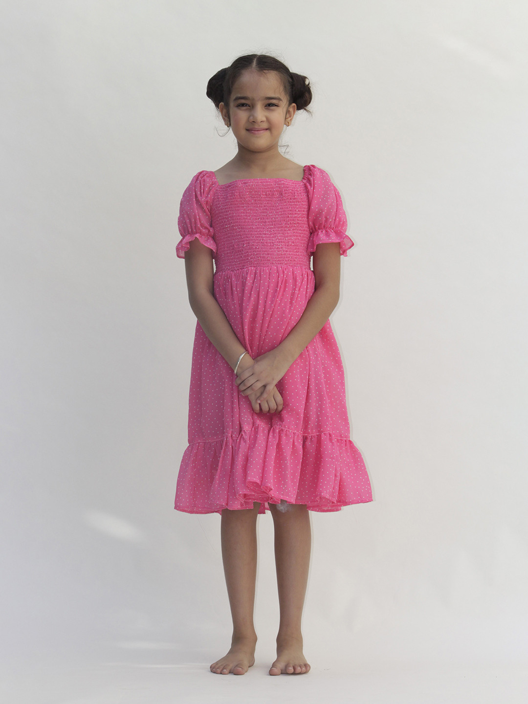 Jungleebilli Pink Georgette Dress
