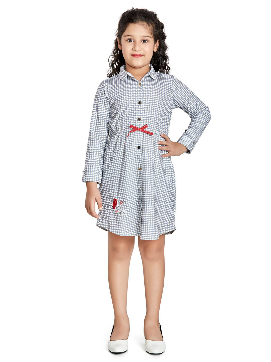 Peppermint Grey Striped Shirt Dress