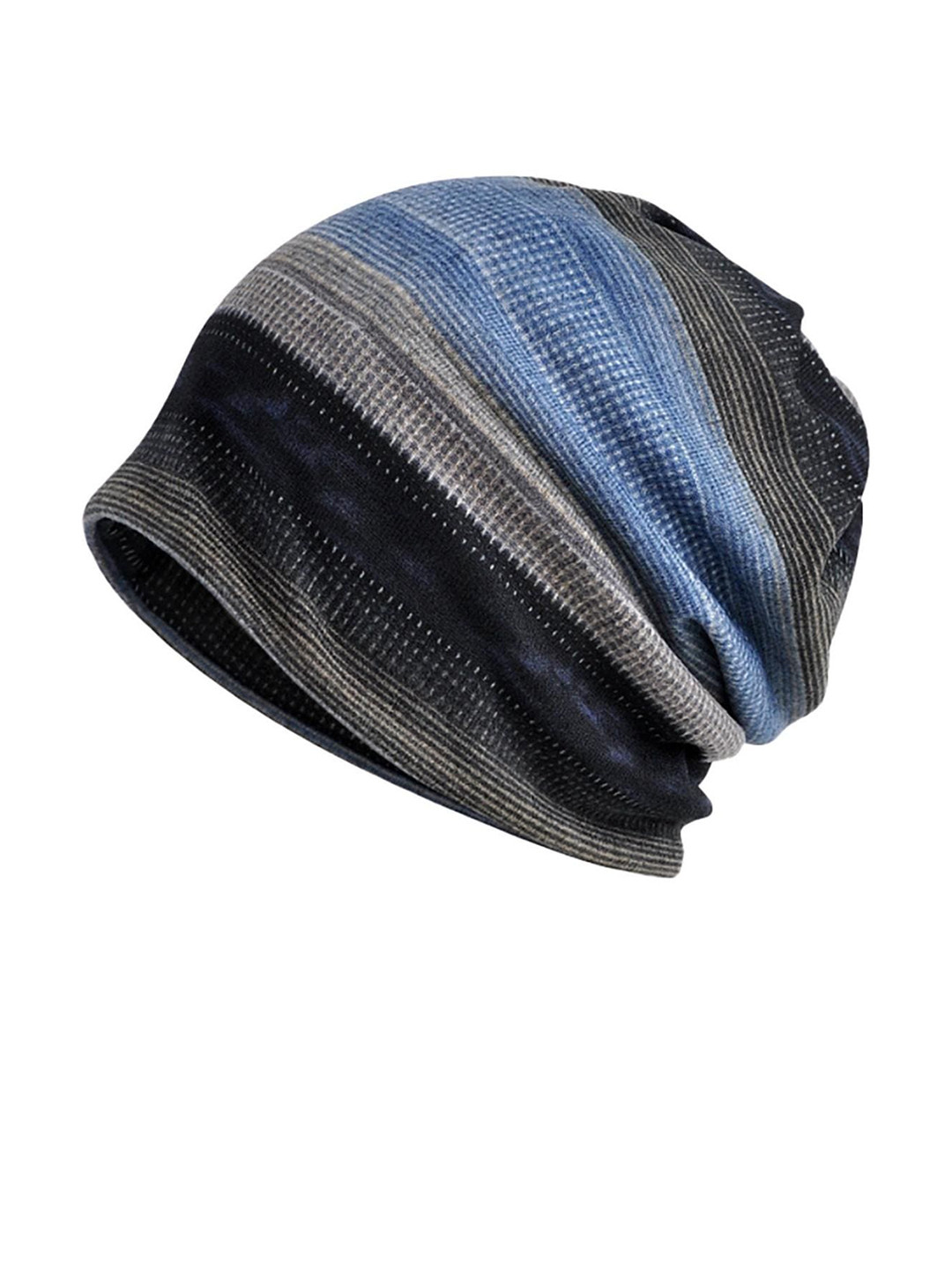 YOUSTYLO Unisex Blue & Black Beanie