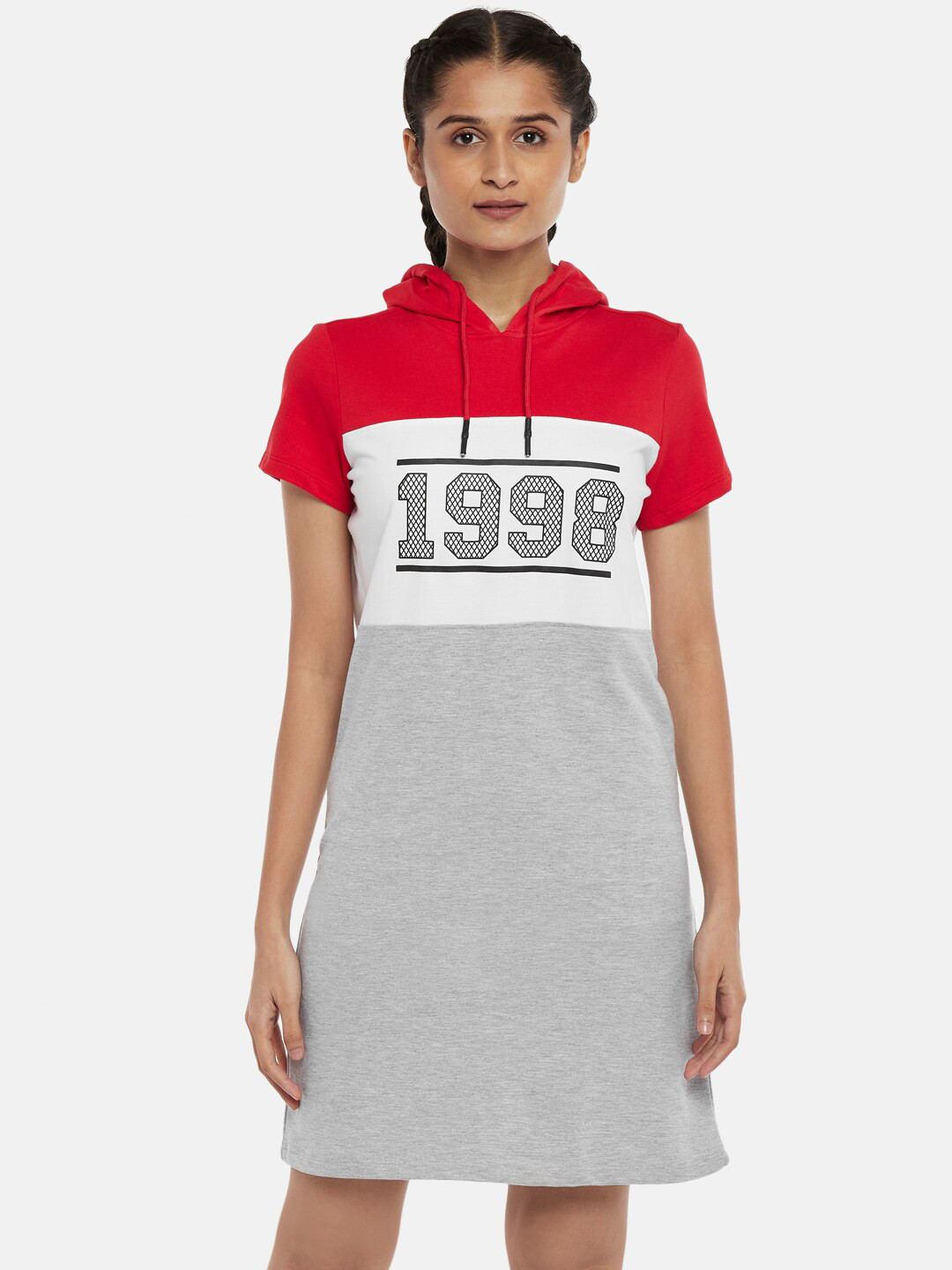 Ajile by Pantaloons Grey Melange T-shirt Dress