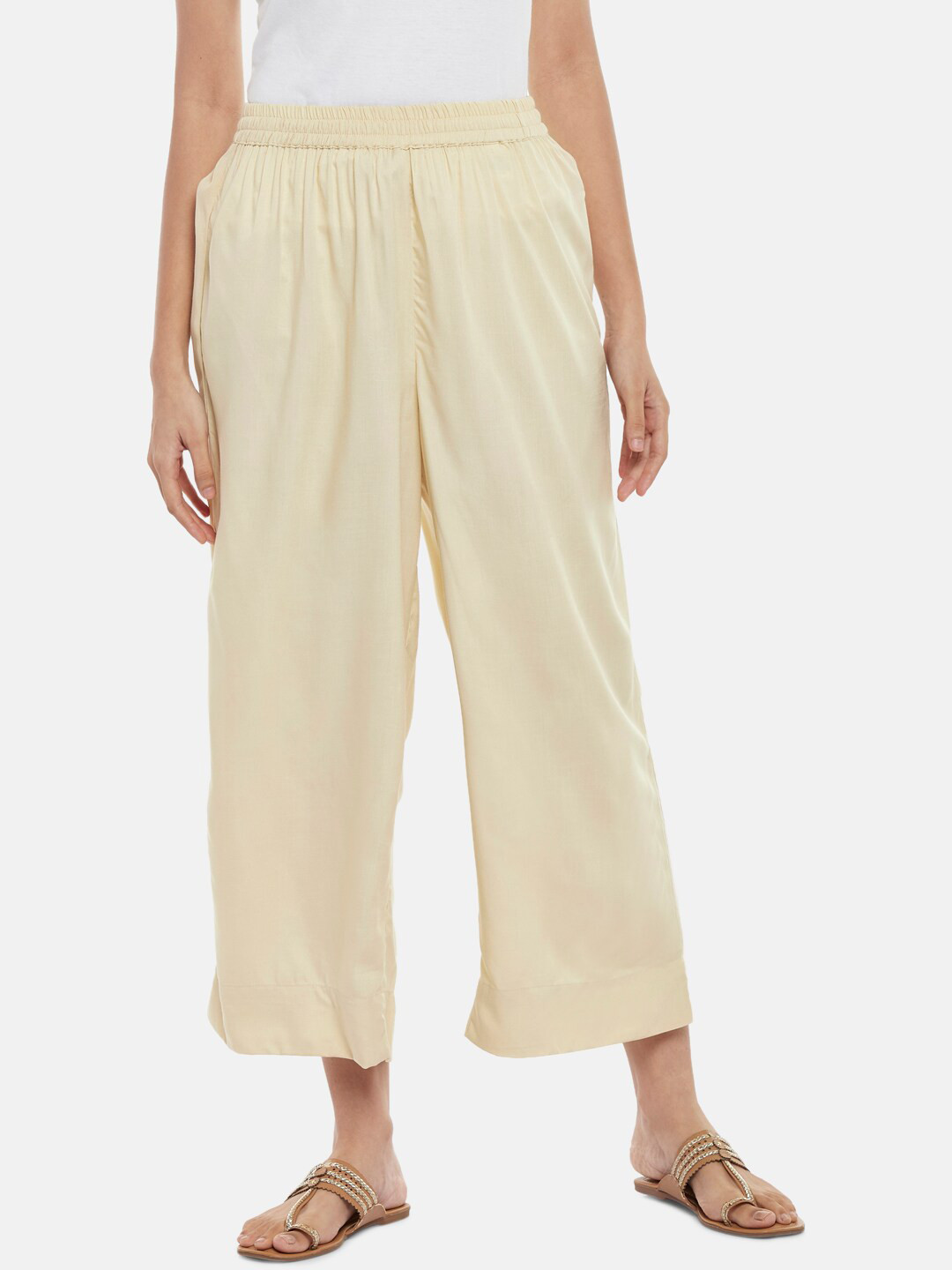 RANGMANCH BY PANTALOONS Women Gold Palazzos