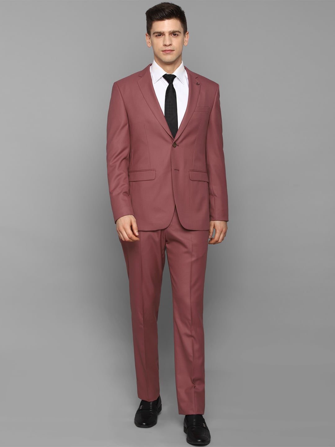 Pink Solid Slim Fit Blazer