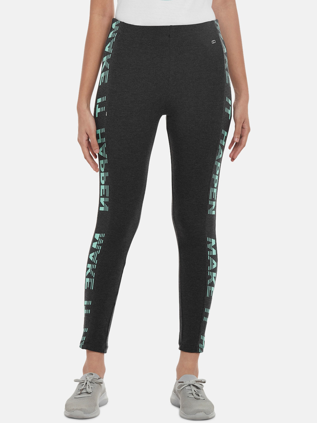 Buy Ajile By Pantaloons Women Charcoal Black Solid Ankle Length