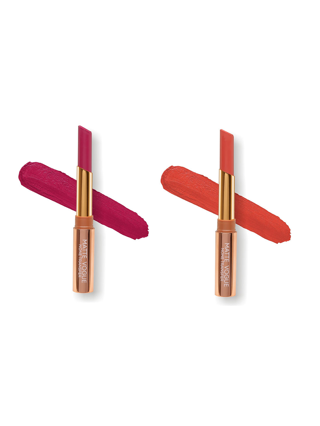 ME-ON Set of 2 Matte Vogue None-Transfer Lipsticks - Shade 08 & 18