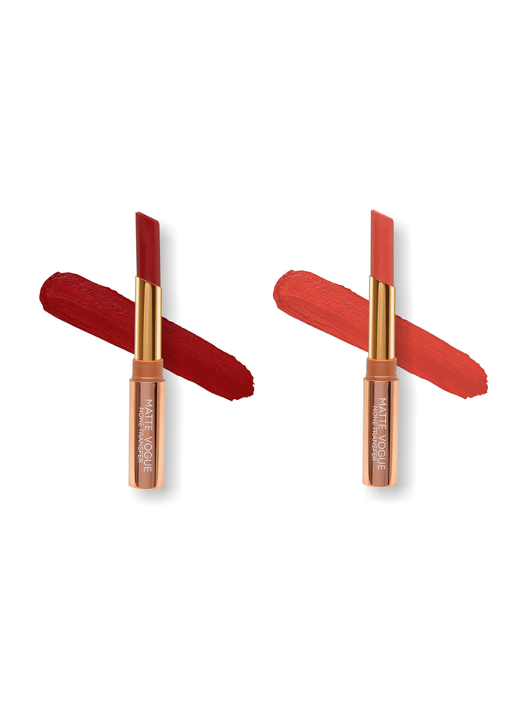 ME-ON Set of 2 Matte Vogue None-Transfer Lipsticks - Shade 06 & 18