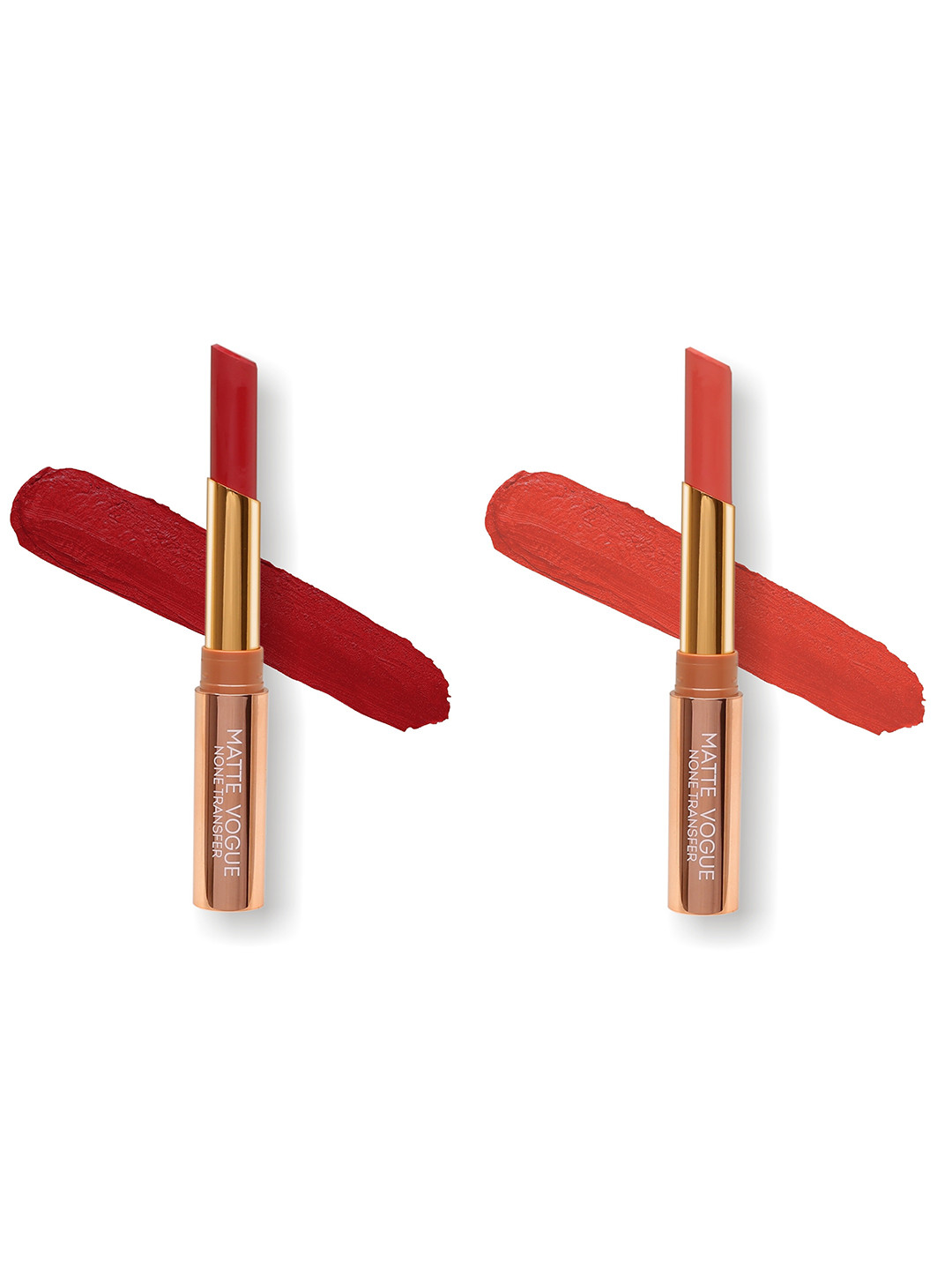 ME-ON Set of 2 Matte Vogue None-Transfer Lipsticks - Shade 04 & 18