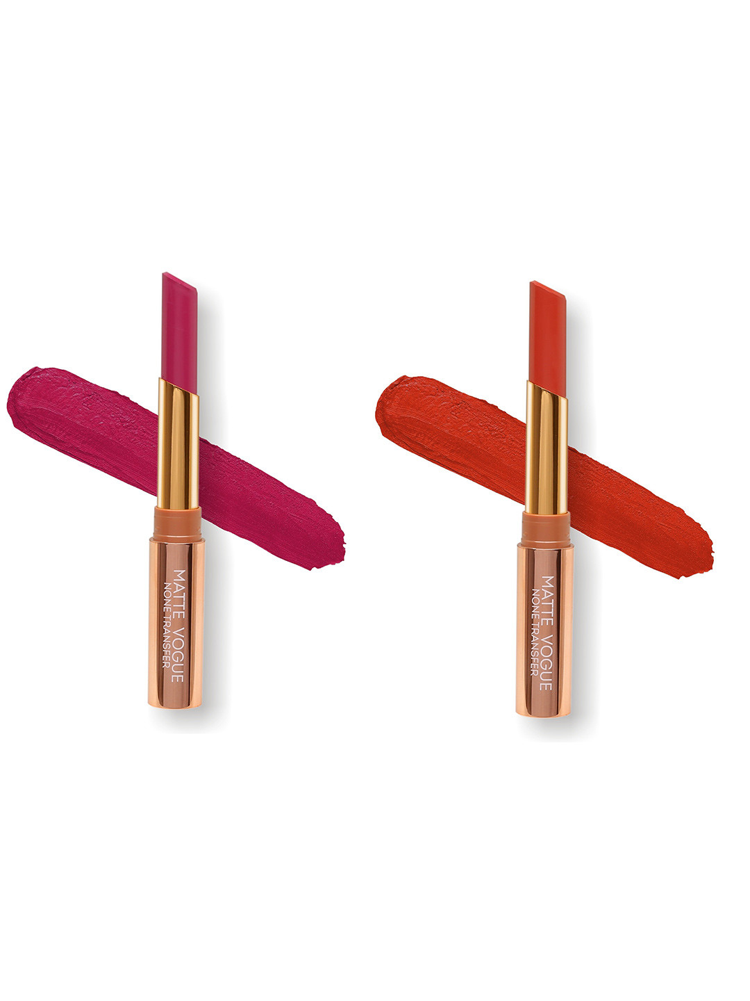ME-ON Set of 2 Matte Vogue None-Transfer Lipsticks - Shade 08 & 17
