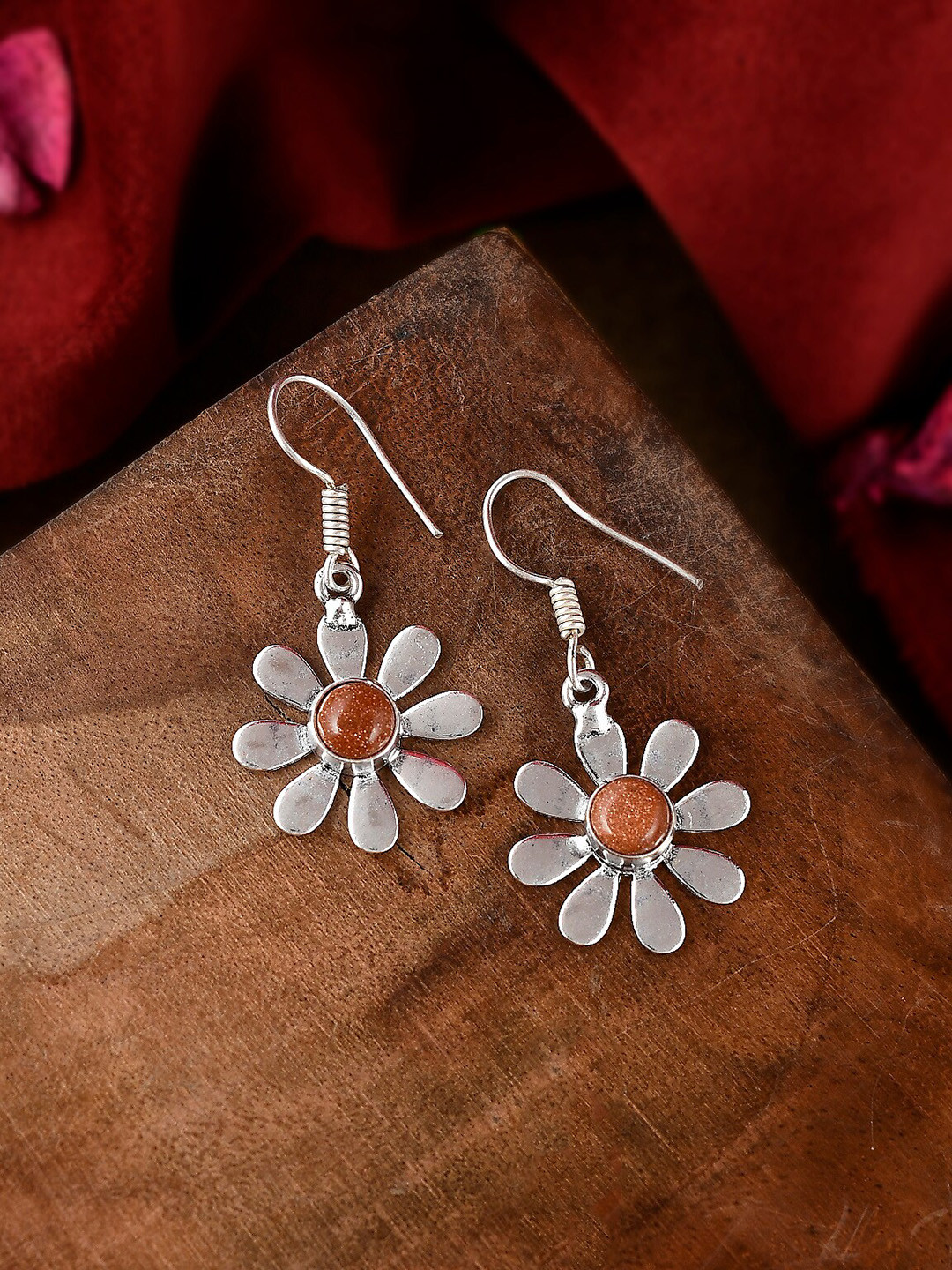 Silvermerc Designs Silver-Toned Contemporary Drop Earrings