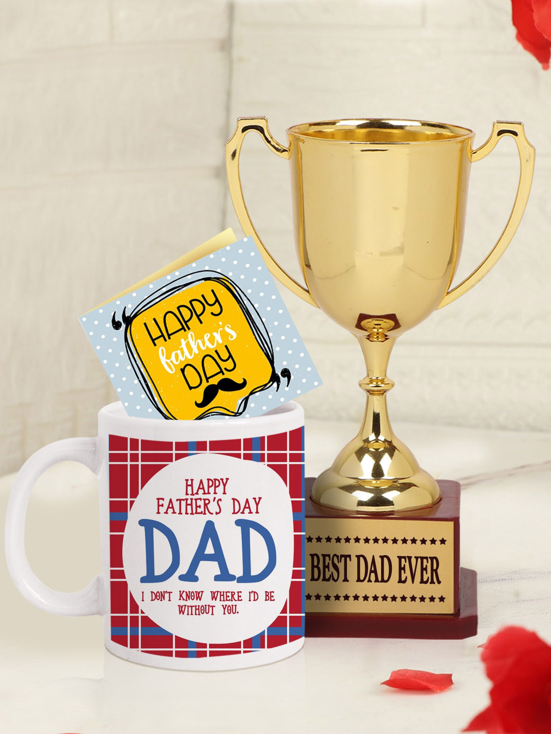 TIED RIBBONS Red & Blue Printed Fathers Day Gift Set