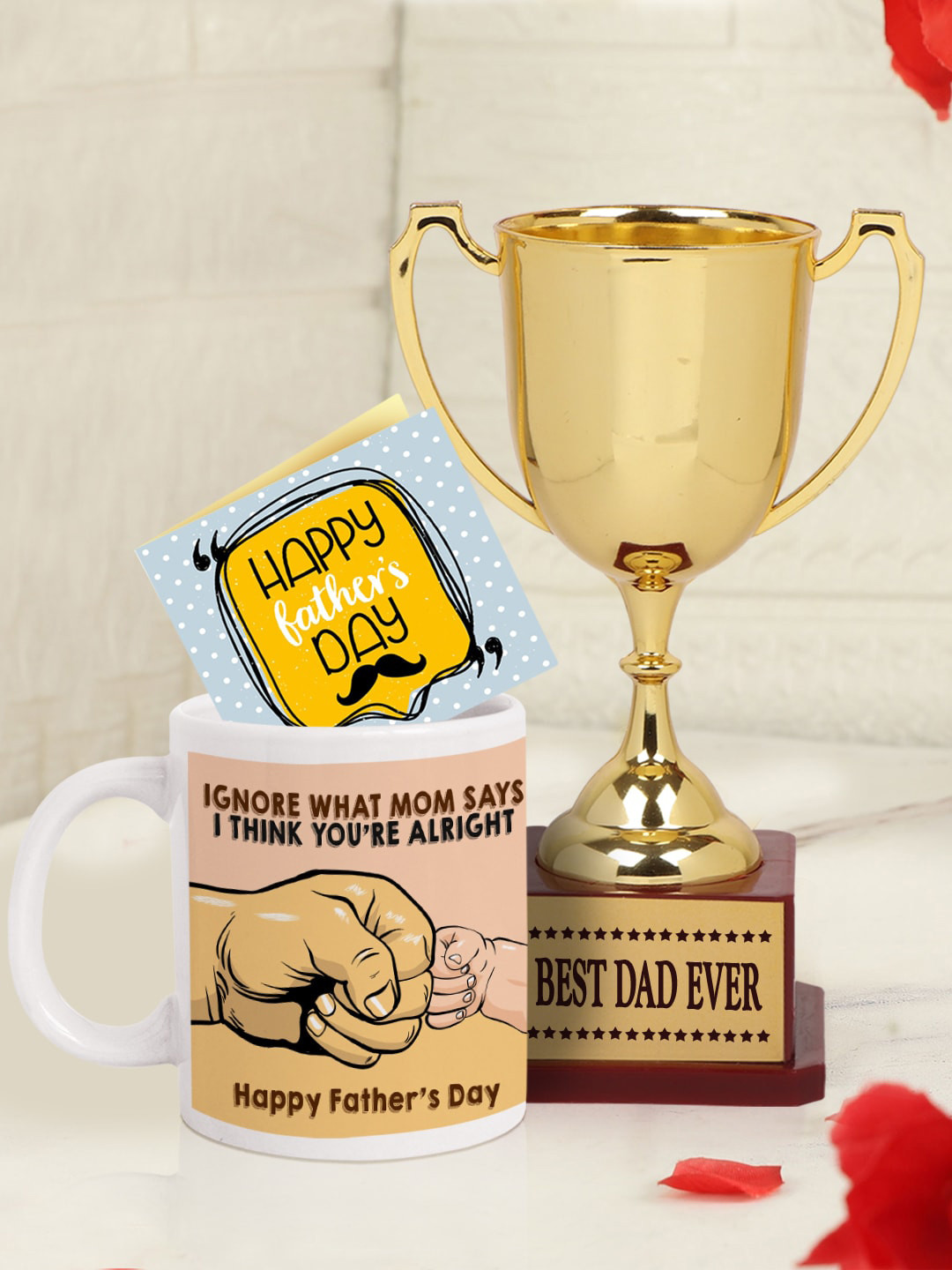 TIED RIBBONS Pink & Blue Printed Fathers Day Gift Set