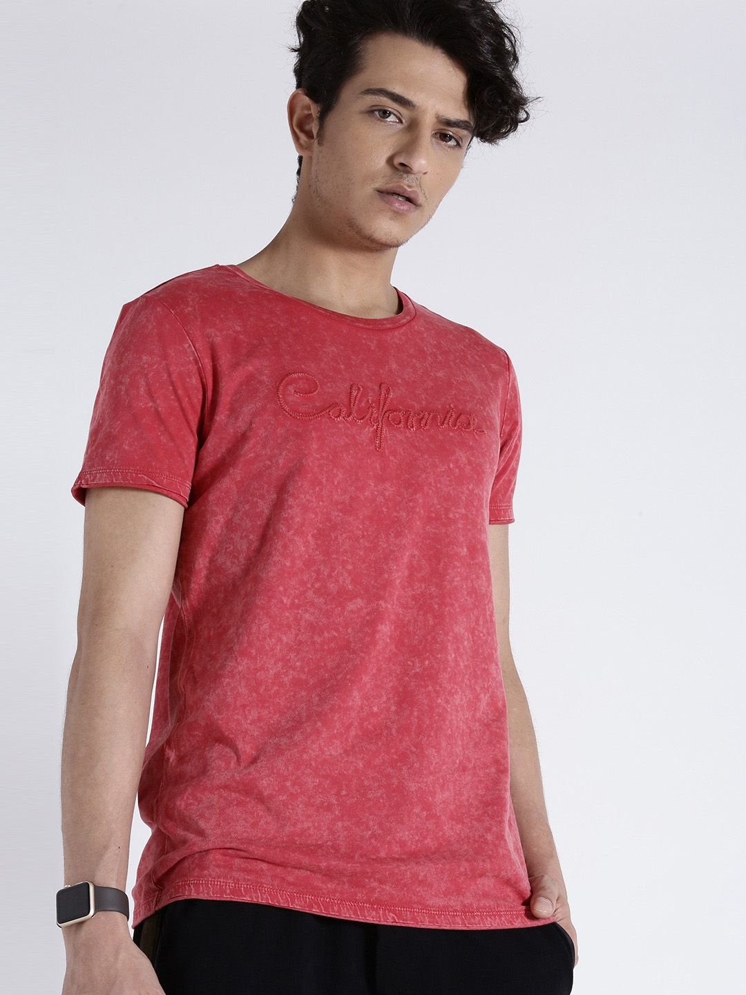 Buy S.Oliver Men Red Solid Round Neck T Shirt - Tshirts for Men 1847748 |  Myntra | T-Shirts