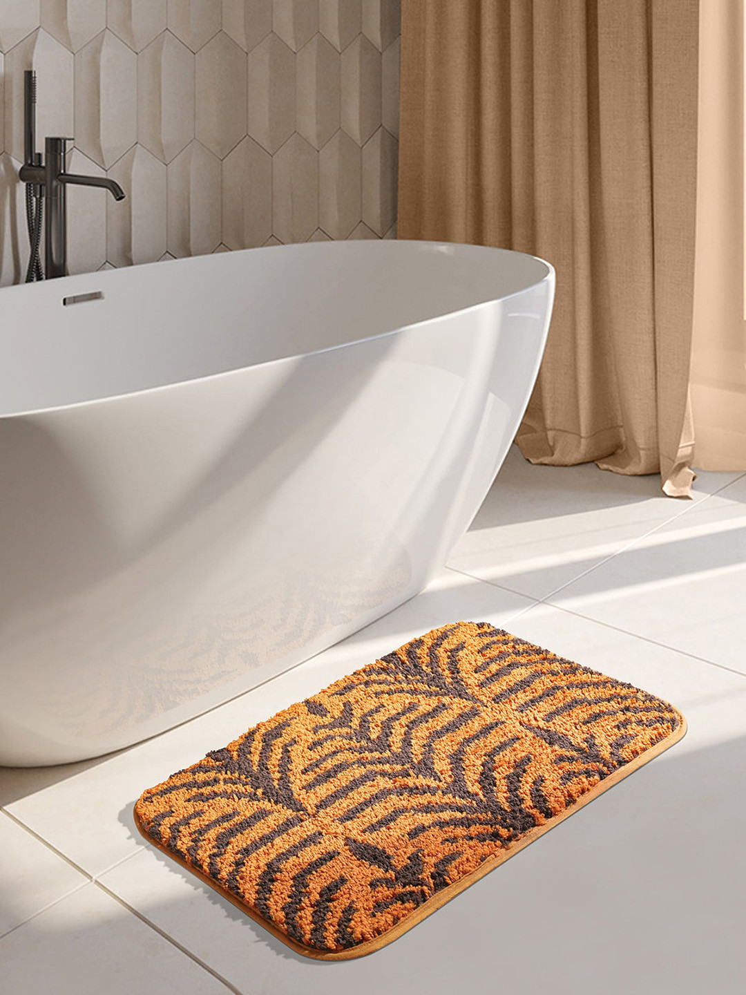 OBSESSIONS Mustard Yellow 1400 GSM Anti-Skid Bath Rugs