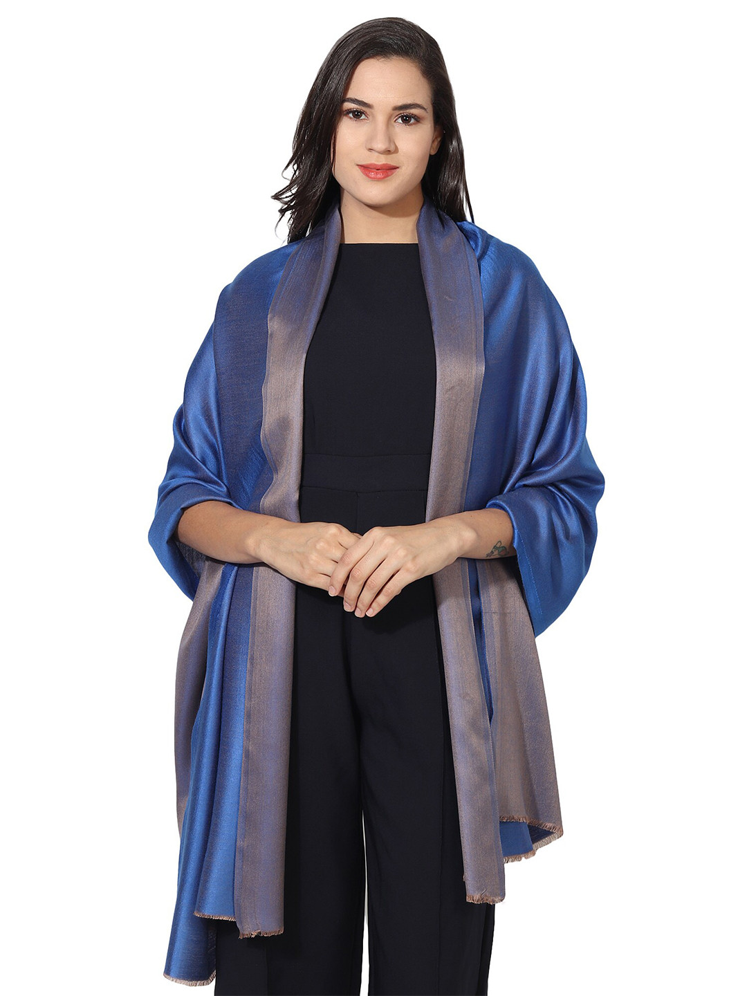 MUFFLY Women Blue & Grey Stole