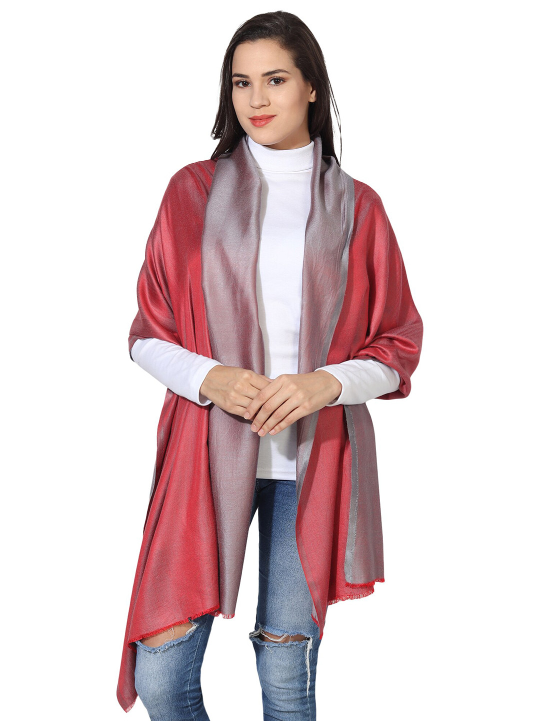 MUFFLY Women Red & Purple Stole