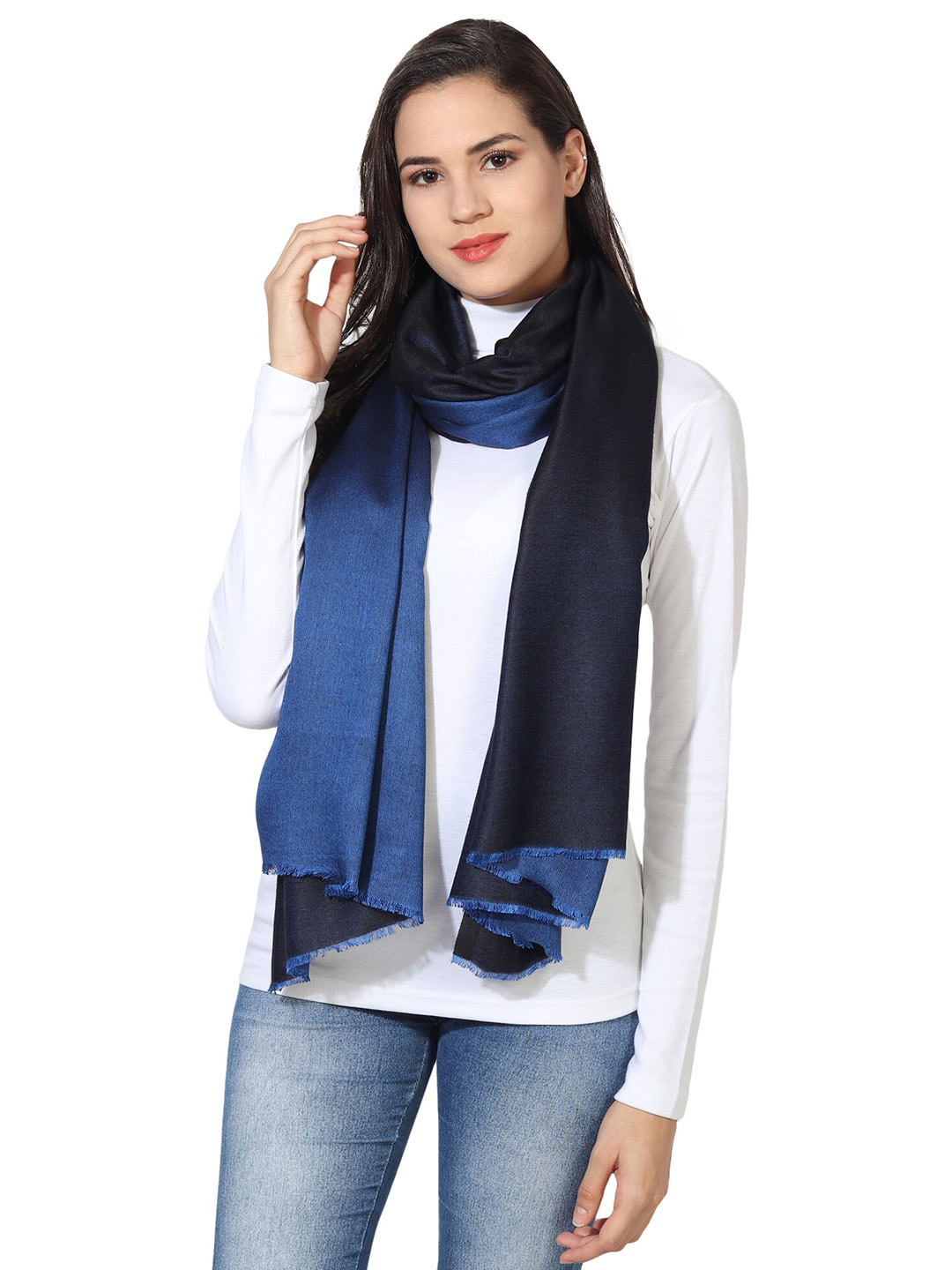 MUFFLY Women Blue & Black Stole
