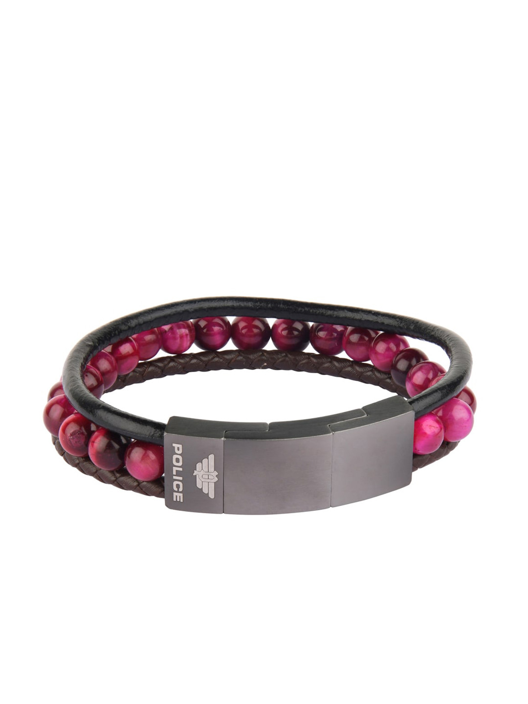 Police Men Pink Bracelet