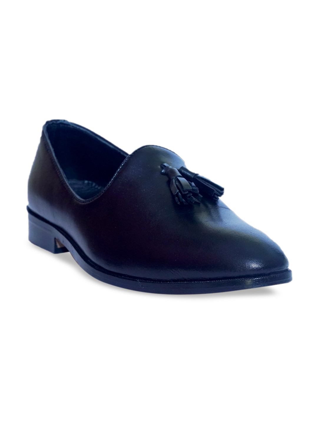 LA BOTTE Men Black Striped Leather Slip-On Sneakers