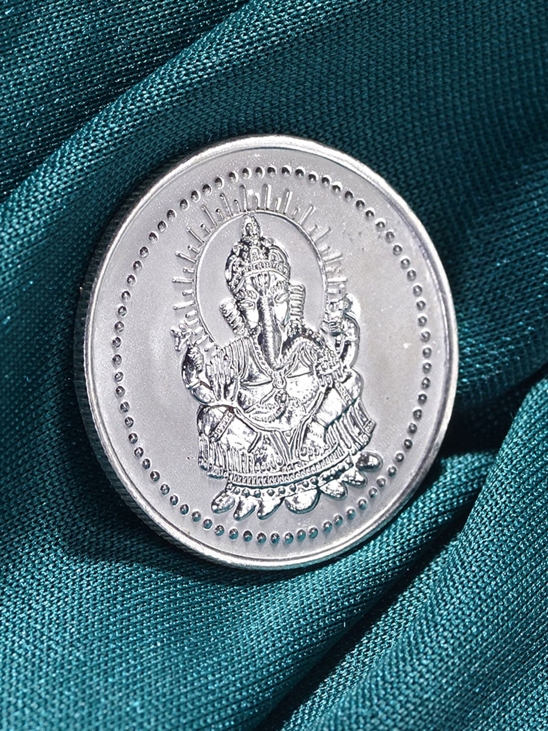 Saraf RS Jewellery Lord Ganapati 10 Gram 999 Round Silver Coin
