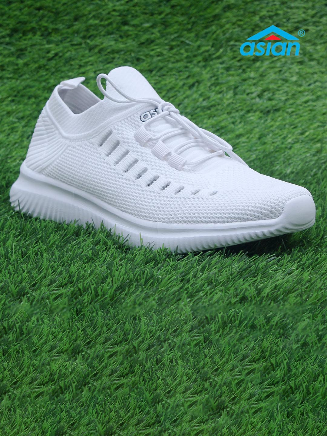 ASIAN Men White Woven Design Sneakers