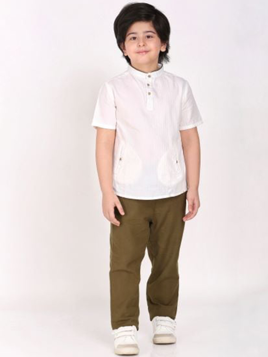 Biglilpeople Boys Brown Shirt with Trousers