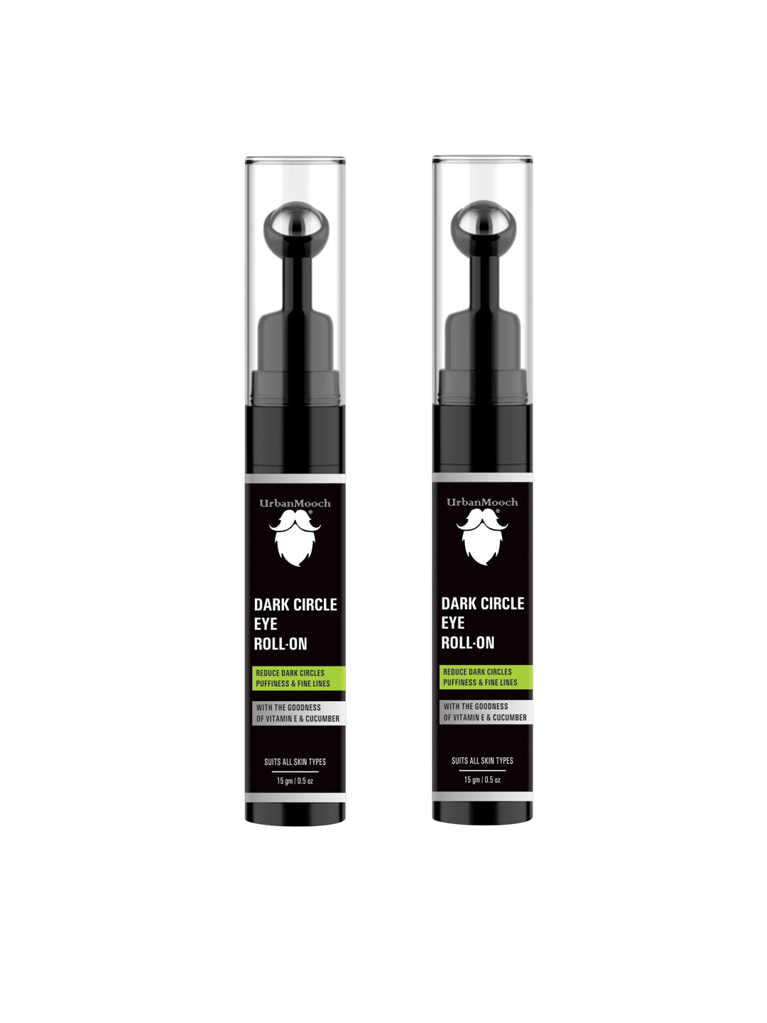 UrbanMooch Men Set of 2 Dark Circle Undereye Roll On with Vitamin E & Cucumber - 15 g Each