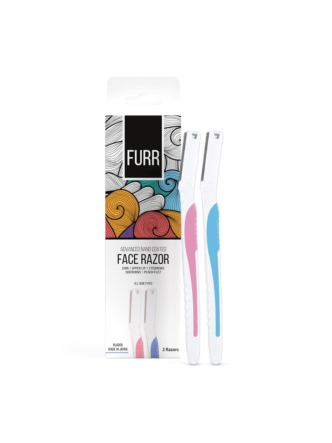 PEESAFE Women Set of 2 FURR Advanced Nano Coated Face Razors for All Skin Types