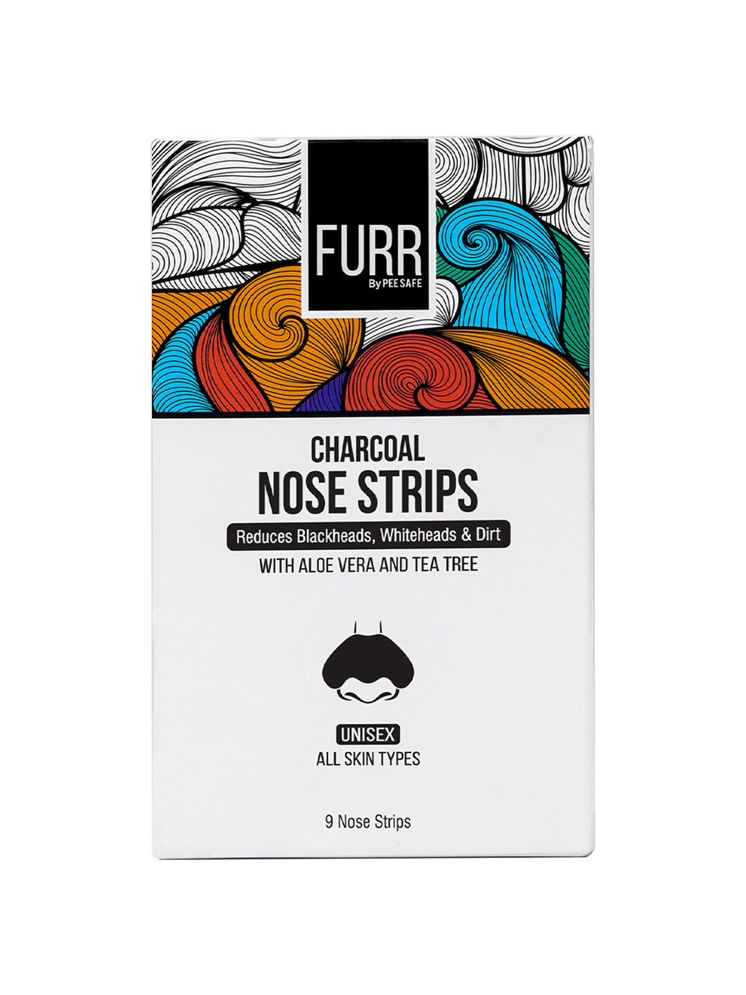 PEESAFE Set of 3 FURR Charcoal Nose Strips with Aloe Vera & Tea Tree - 3 Strips Each