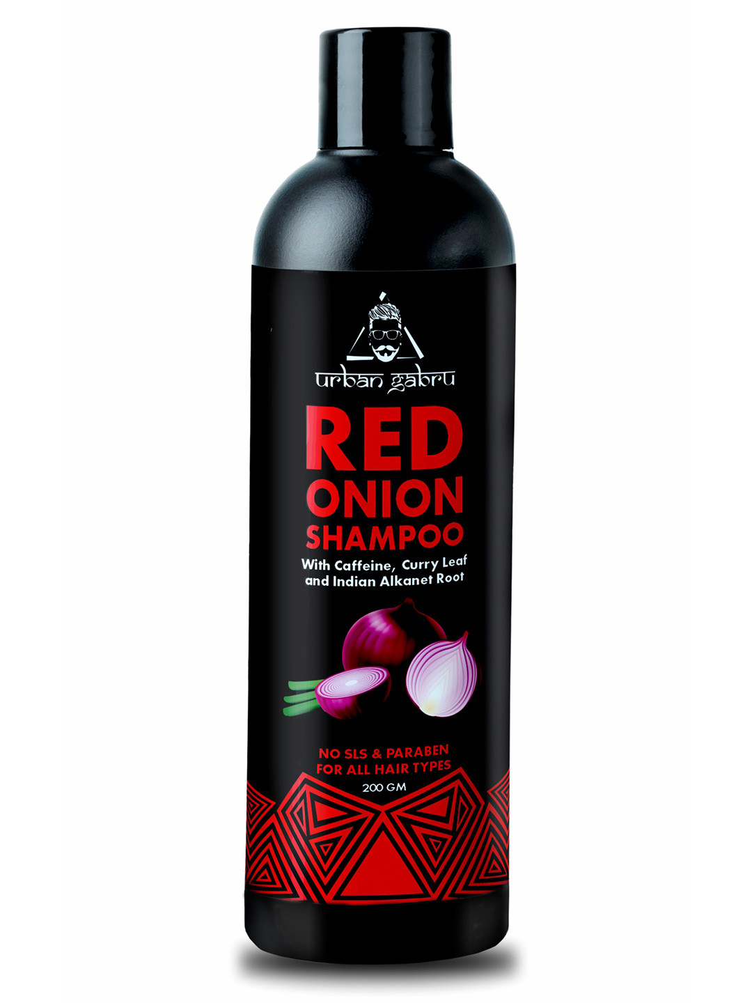 URBANGABRU Red Onion Shampoo with Caffeine & Curry Leaf - 200 g