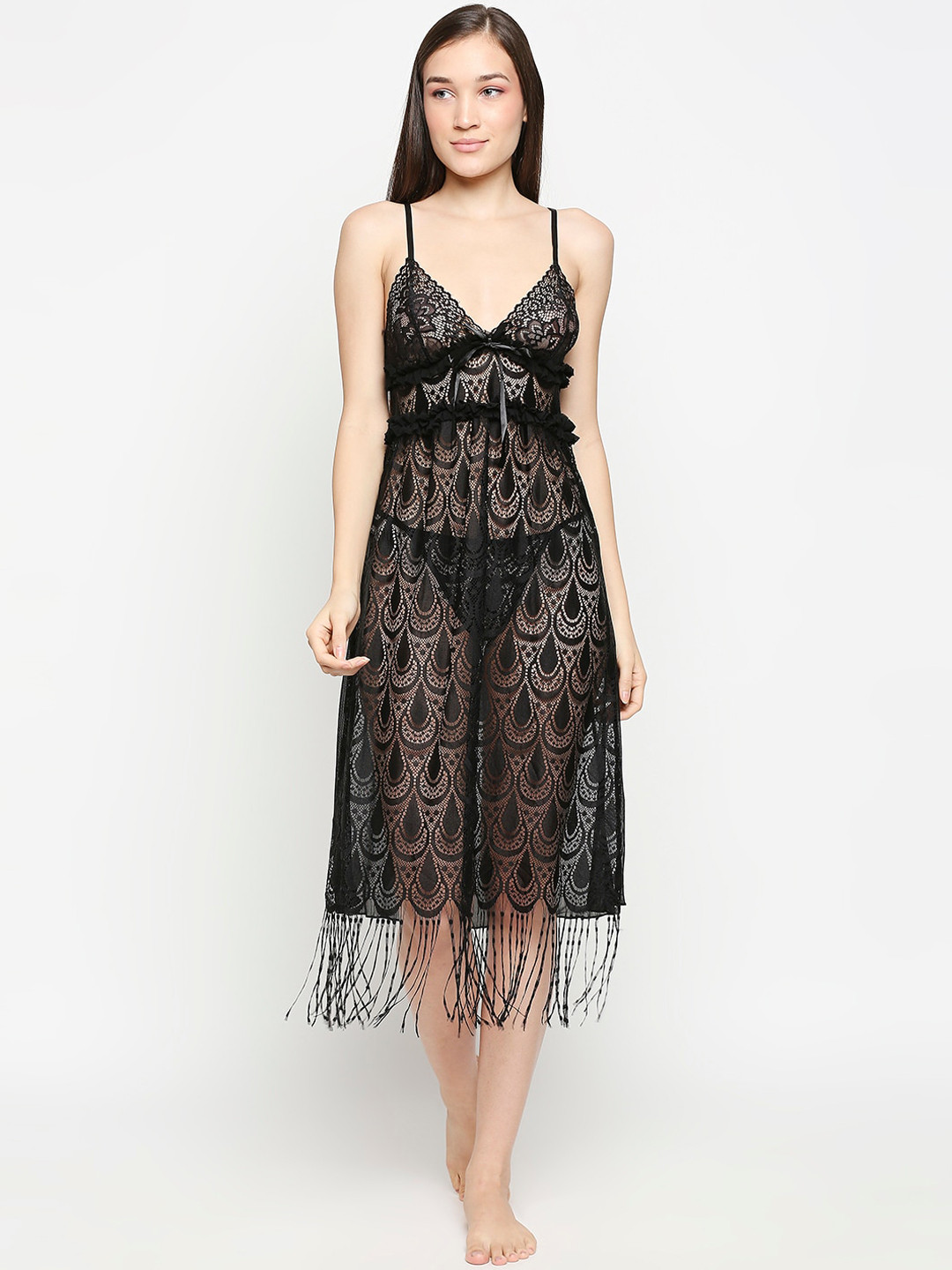 Lady Love Black Net Baby Doll