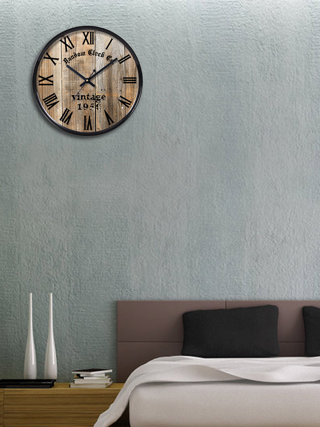 RANDOM Beige Textured Dial 28 cm Analogue Wall Clock