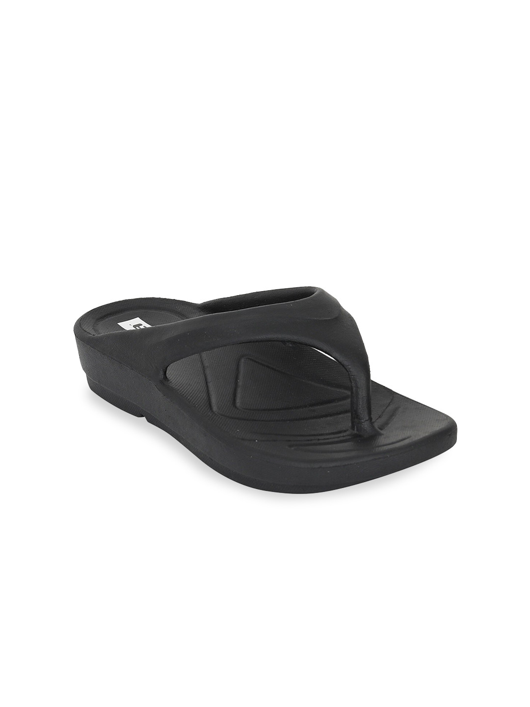 Zyla Women Black Rubber Slip-On